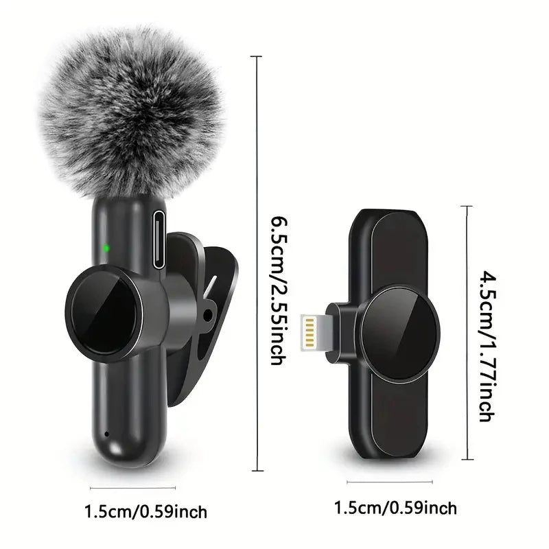 2-in-1 Wireless Lavalier Mic Kit — Plug & Play for iPhone & Android | Crystal Clear Audio for TikTok, YouTube & Reels