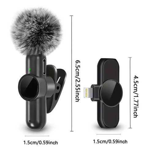 2-in-1 Wireless Lavalier Mic Kit — Plug & Play for iPhone & Android | Crystal Clear Audio for TikTok, YouTube & Reels