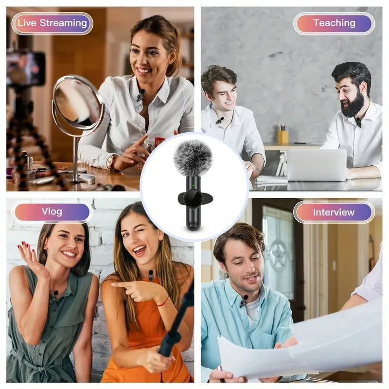 2-in-1 Wireless Lavalier Mic Kit — Plug & Play for iPhone & Android | Crystal Clear Audio for TikTok, YouTube & Reels
