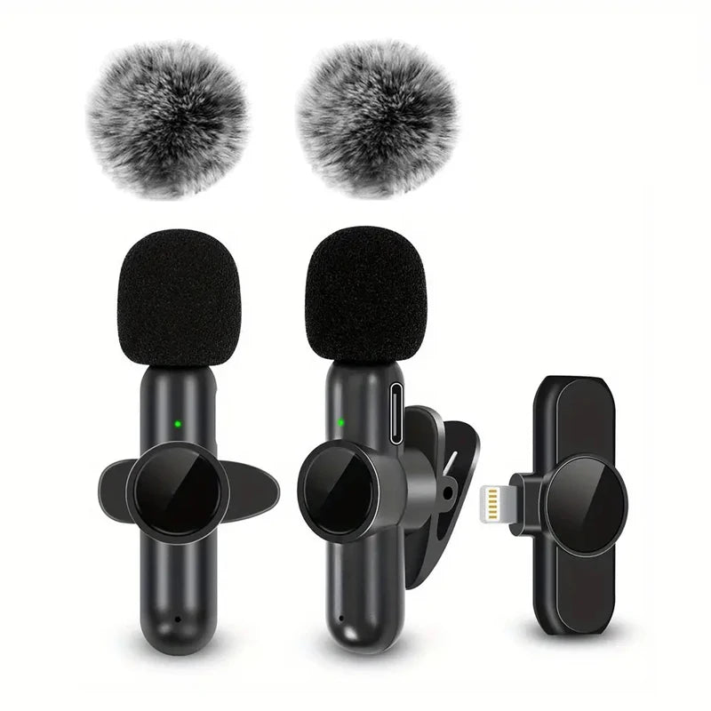 2-in-1 Wireless Lavalier Mic Kit — Plug & Play for iPhone & Android | Crystal Clear Audio for TikTok, YouTube & Reels